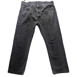 Levi’s 505 Regular Fit Jeans Mens 42x32 Black Gray Wash Straight Leg Denim Pants
